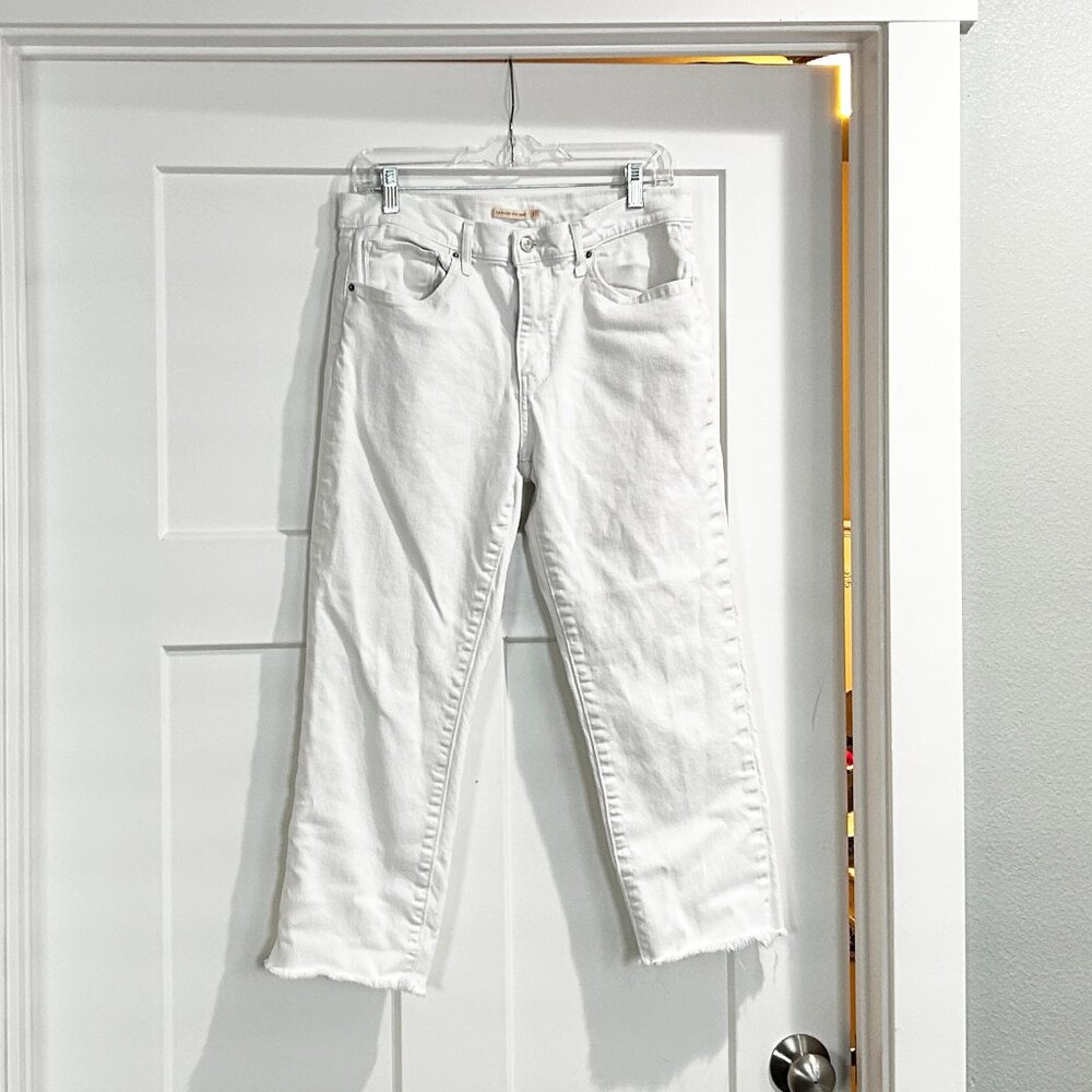 White Levi's 724 High Rise Straight Jeans